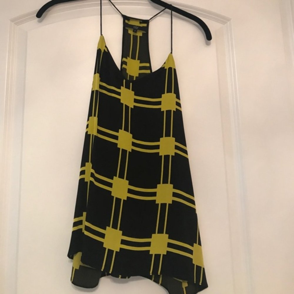Tibi Black and Yellow Tank - Size 2